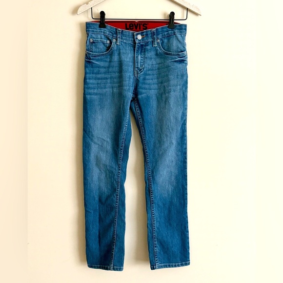 Levis Boys Straight Fit Jeans - Med Blue Wash Size 14 Reg, W27 L29 - Picture 1 of 11